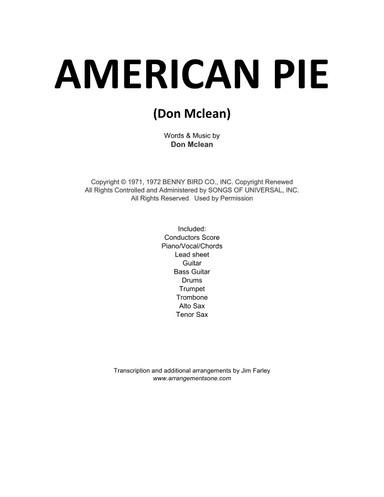 American Pie (arr. Jim Farley - www.arrangementsone.com)