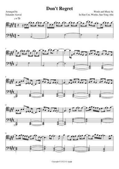 Don't Regret (arr. Eskander Aceval)