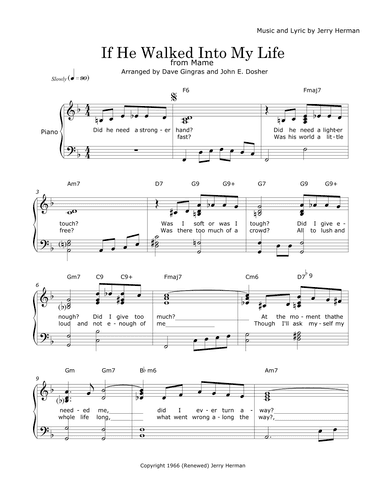 If He Walked Into My Life (arr. Dave Gingras and John E. Dosher)
