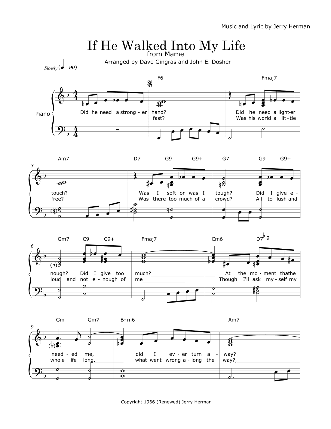 If He Walked Into My Life (arr. Dave Gingras and John E. Dosher)