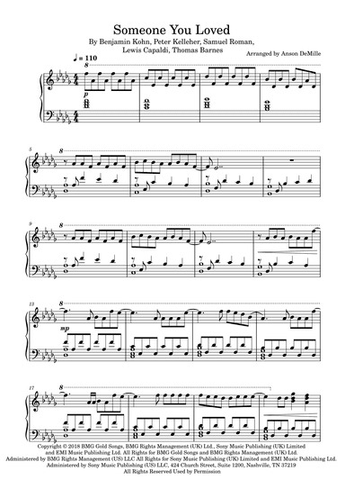 Someone You Loved (arr. Anson DeMille)