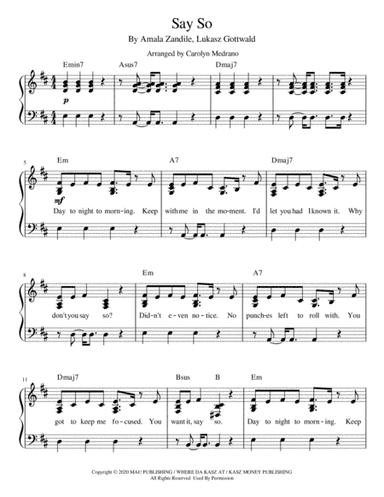 Say So (arr. Carolyn Medrano)