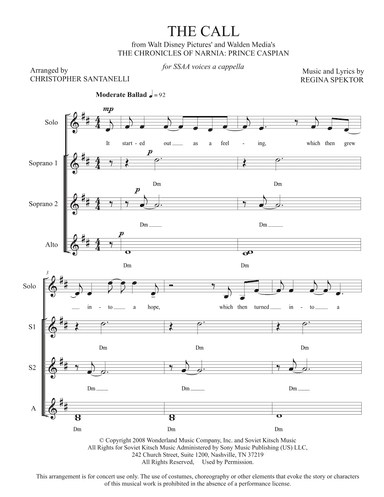 The Call (arr. Christopher Santanelli)