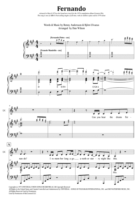 Fernando (arr. Dan Wilson)