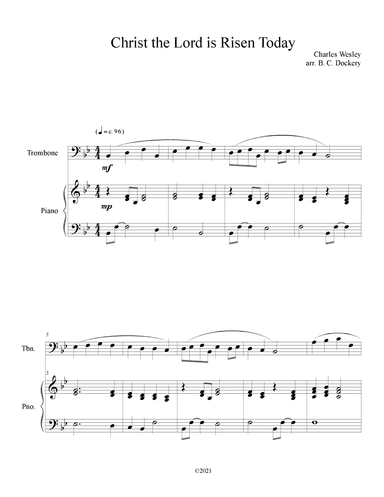 Christ the Lord is Risen Today (Trombone Solo with Piano Accompaniment) (arr. B. C. Dockery)
