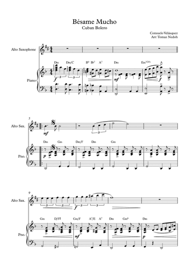 Bésame Mucho (arr. Tomaz Nedoh)