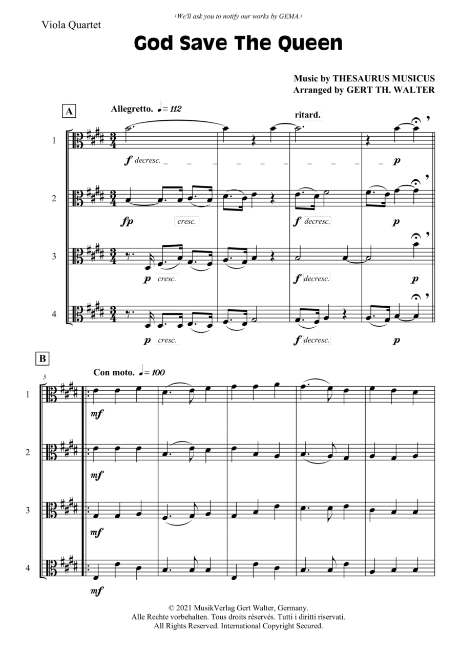 God Save The Queen (arr. Gert Th. Walter)
