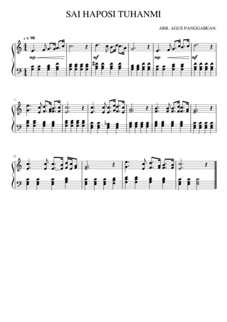 SAI HAPOSI TUHANMI (arr. Agus Panggabean)