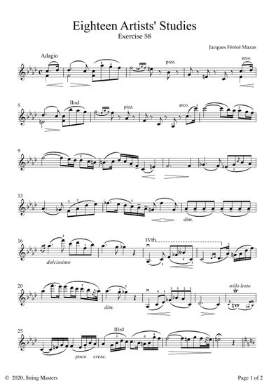 Mazas 75 Melodious & Progressive Studies Op 36, Book 3, No.58 (arr. String Masters)
