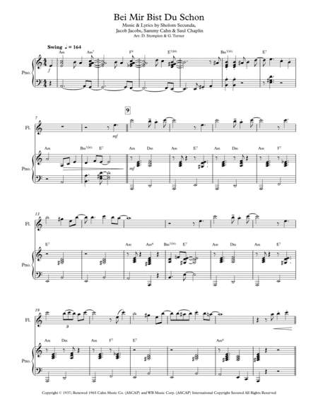 Bei Mir Bist Du Schon (means That You're Grand) (arr. Debra E. Stempien, Gregory H. Turner)