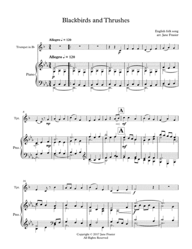 Blackbirds and Thrushes (arr. Jane Frasier)