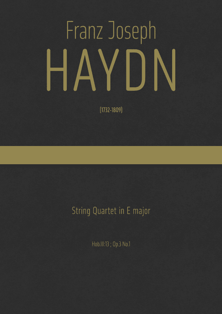 Haydn - String Quartet in E major, Hob.III:13 ; Op.3 No.1 - Attributed to Roman Hoffstetter (arr. J.G. Cucó Barber)