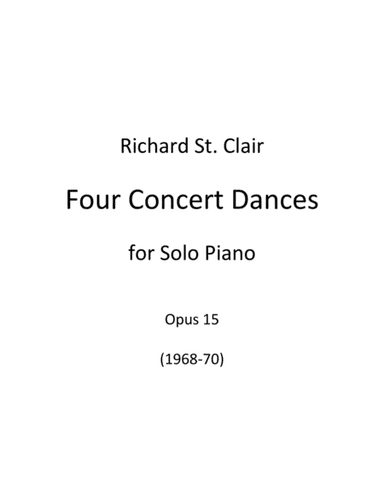 Four Concert Dances for Solo Piano (1968-69)