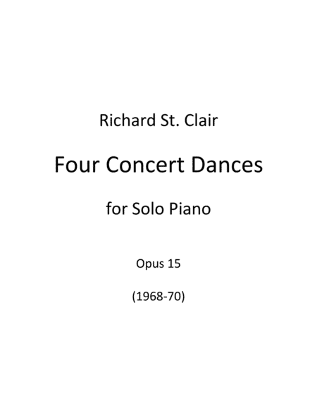 Four Concert Dances for Solo Piano (1968-69)