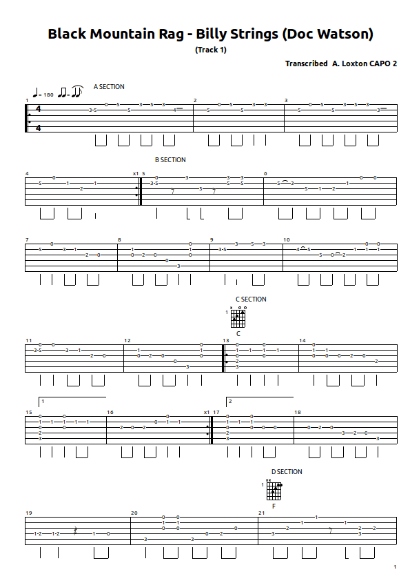 Black Mountain Rag (arr. Al Loxton)