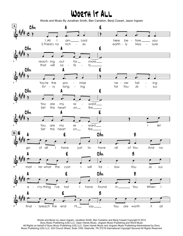 Worth It All (arr. Brian Kim)