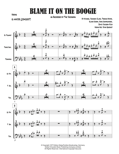 Blame It On The Boogie (arr. Ryan Gabbart)