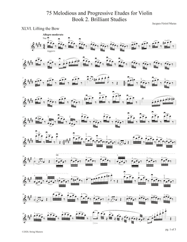 Mazas 75 Melodious & Progressive Etudes for Violin Book 2, No. 46 (arr. String Masters)