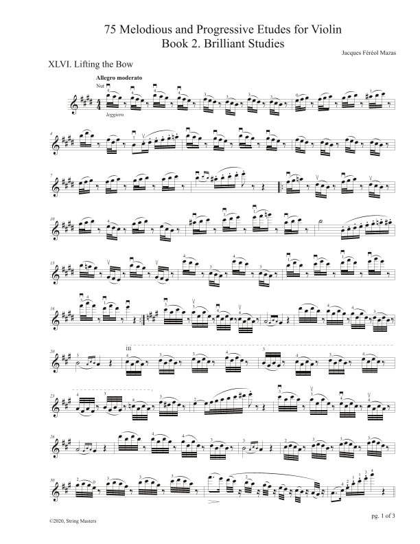 Mazas 75 Melodious & Progressive Etudes for Violin Book 2, No. 46 (arr. String Masters)