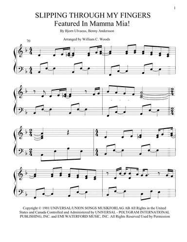Slipping Through My Fingers (arr. William C. Woods)