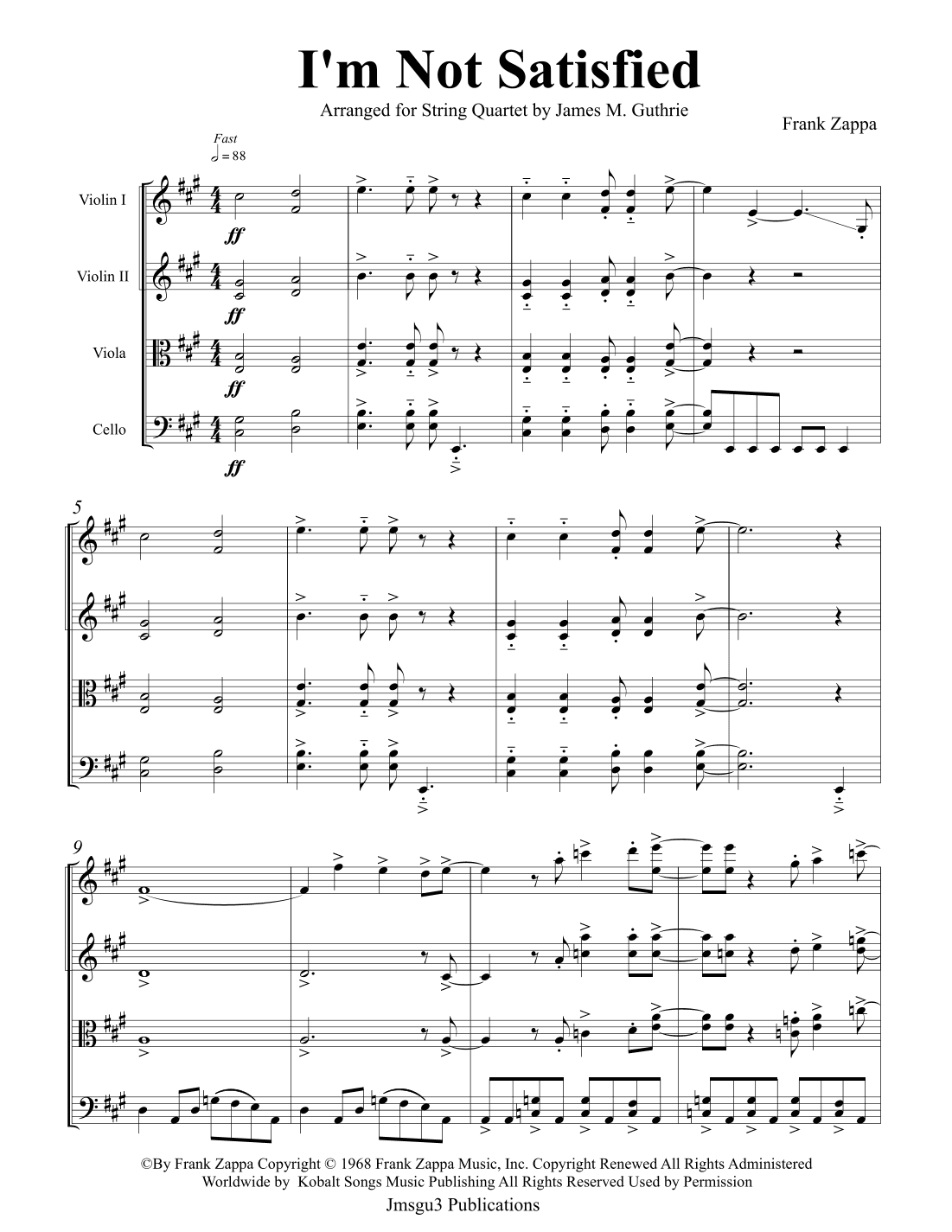 I'm Not Satisfied (arr. James M. Guthrie)