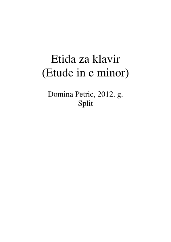 Etude e minor