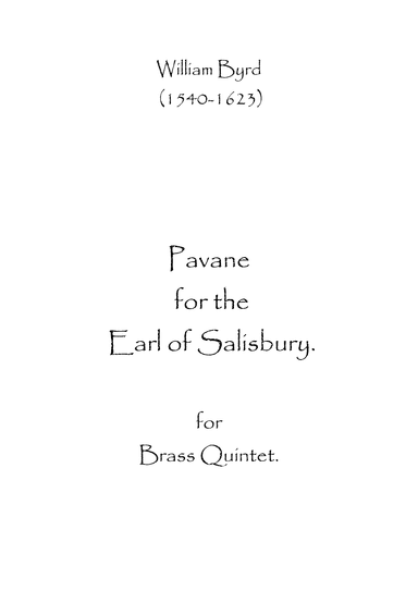 Pavane for the Earl of Salisbury (arr. Spencer Bundy)