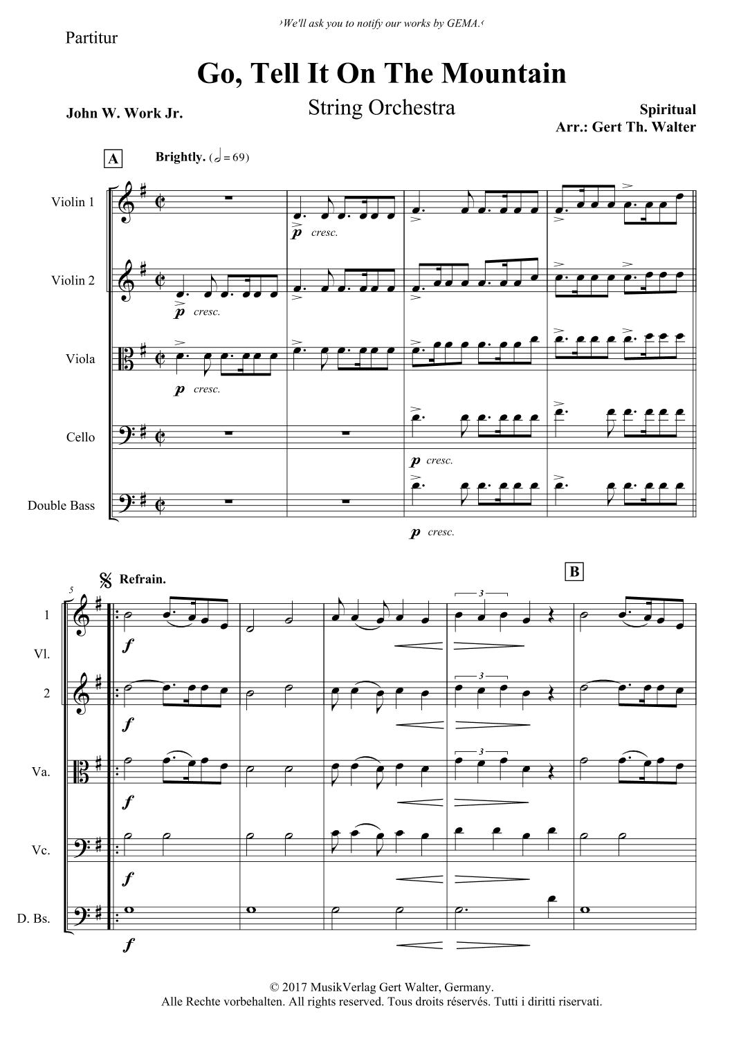 Go, Tell It On The Mountain (arr. Gert Th. Walter)