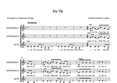 Iro Ye (arr. Stephanie Arlidge)