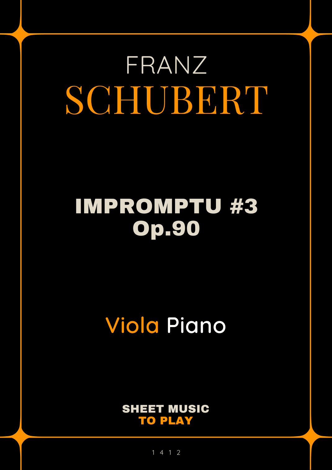 Impromptu No.3, Op.90 - Viola and Piano (Full Score and Parts) (arr. César Madeira)