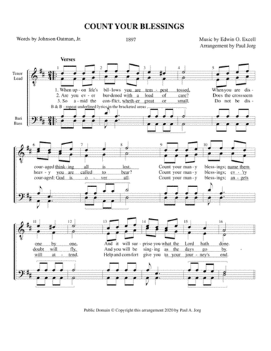 COUNT YOUR BLESSINGS (arr. Paul A. Jorg)