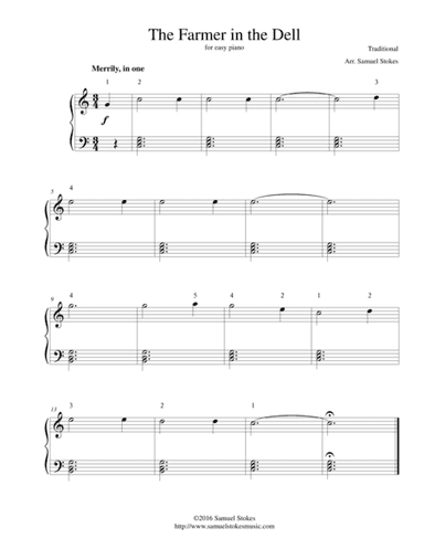 The Farmer in the Dell - for easy piano (arr. Samuel Stokes)
