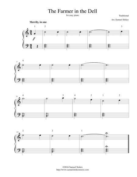 The Farmer in the Dell - for easy piano (arr. Samuel Stokes)