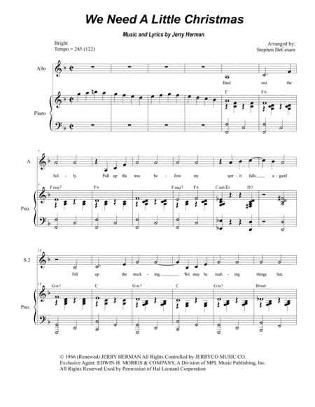 We Need A Little Christmas (arr. Stephen DeCesare)