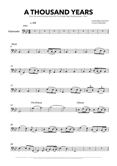 A Thousand Years (arr. Tiago Cordeiro)