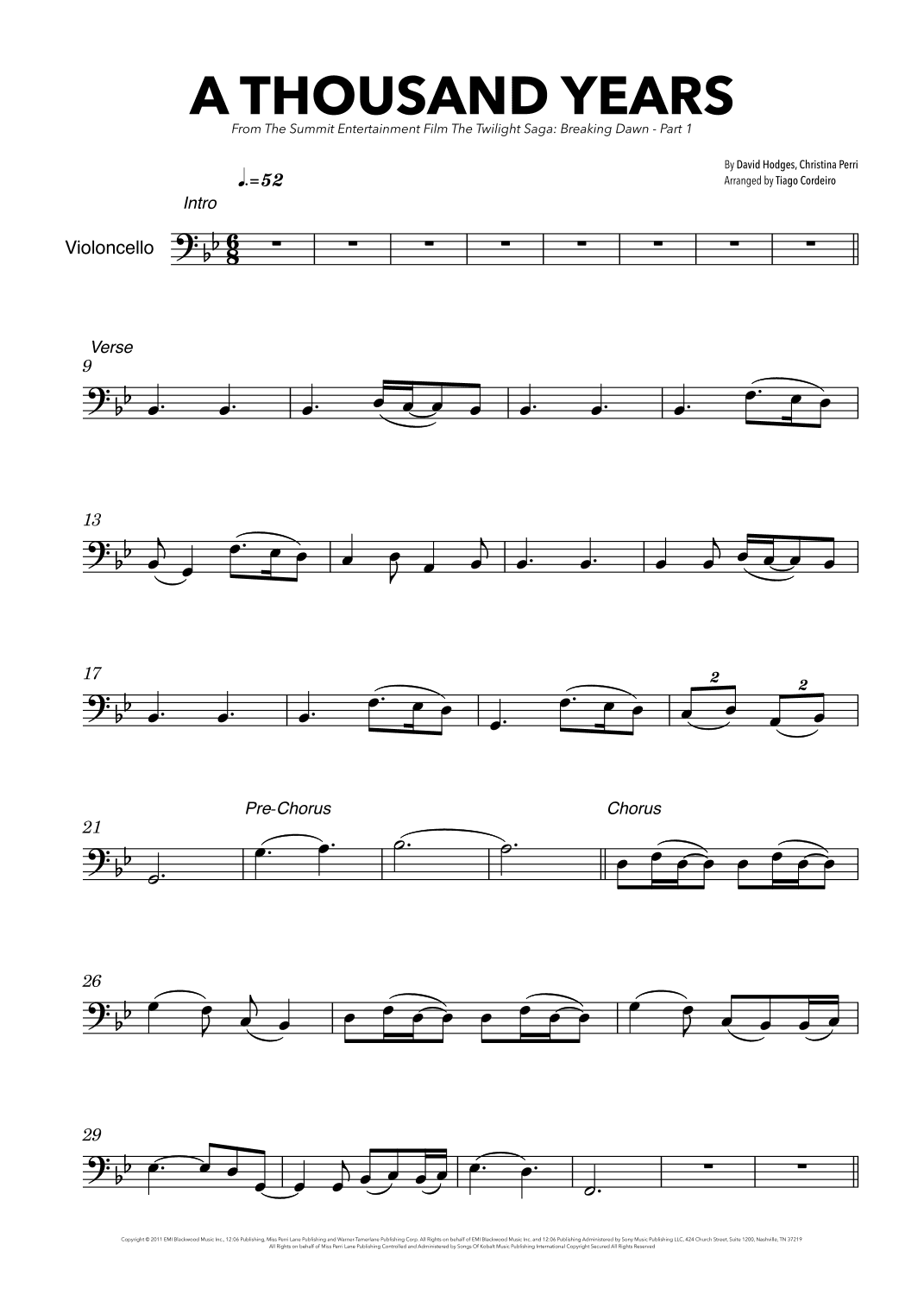 A Thousand Years (arr. Tiago Cordeiro)
