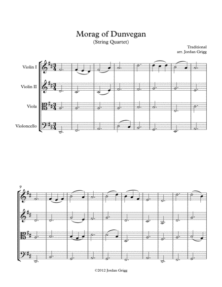 Morag of Dunvegan (String Quartet) (arr. Jordan Grigg)
