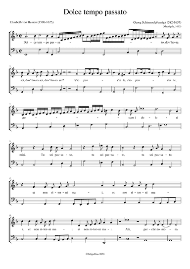 Dolce tempo passato (arr. Early Music Scores)