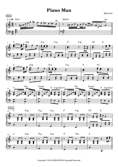 Piano Man (arr. Anacrusa)