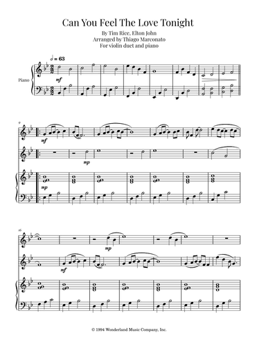 Can You Feel The Love Tonight (arr. Thiago Marconato)