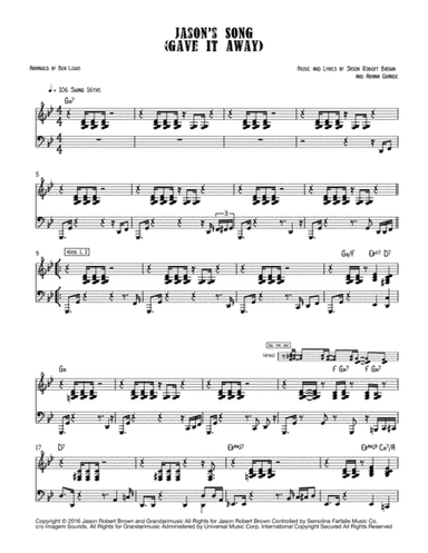 Jason's Song (gave It Away) (arr. Ben Lewis)