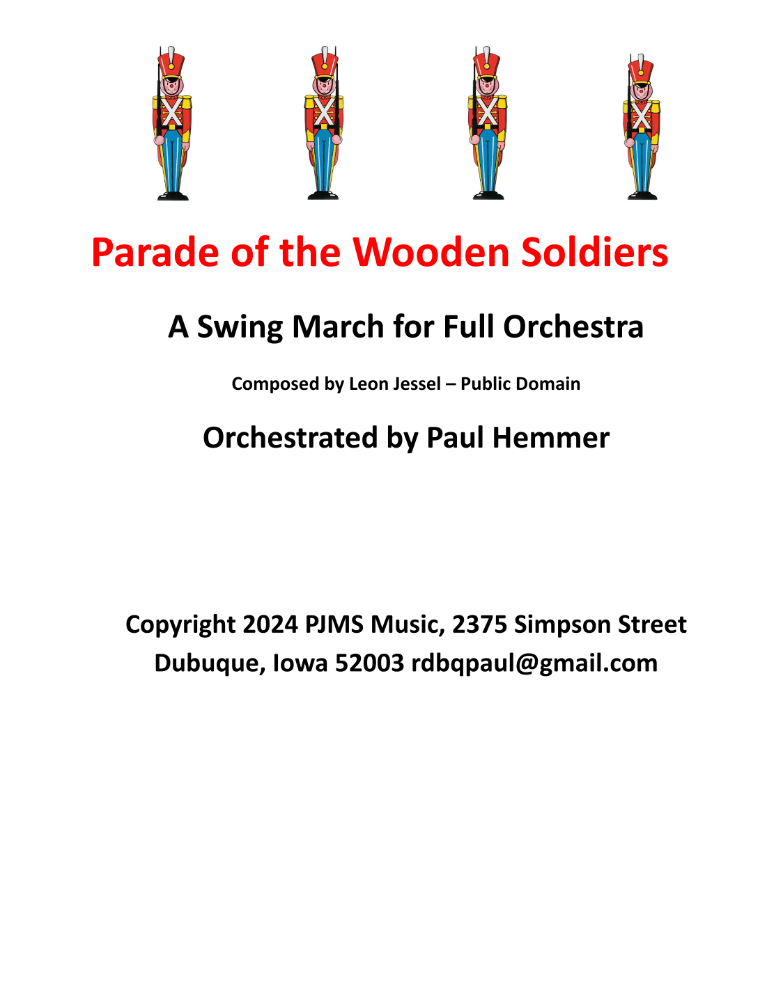 Parade of the Wooden Soldiers - Swing March for Full Orchestra (arr. Paul Hemmer)