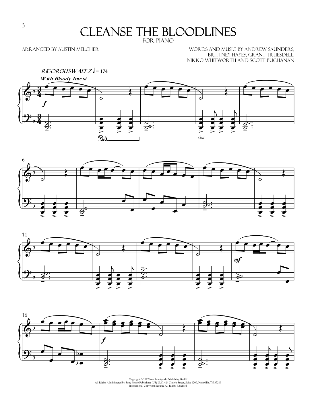 Cleanse The Bloodlines (arr. Austin Melcher)