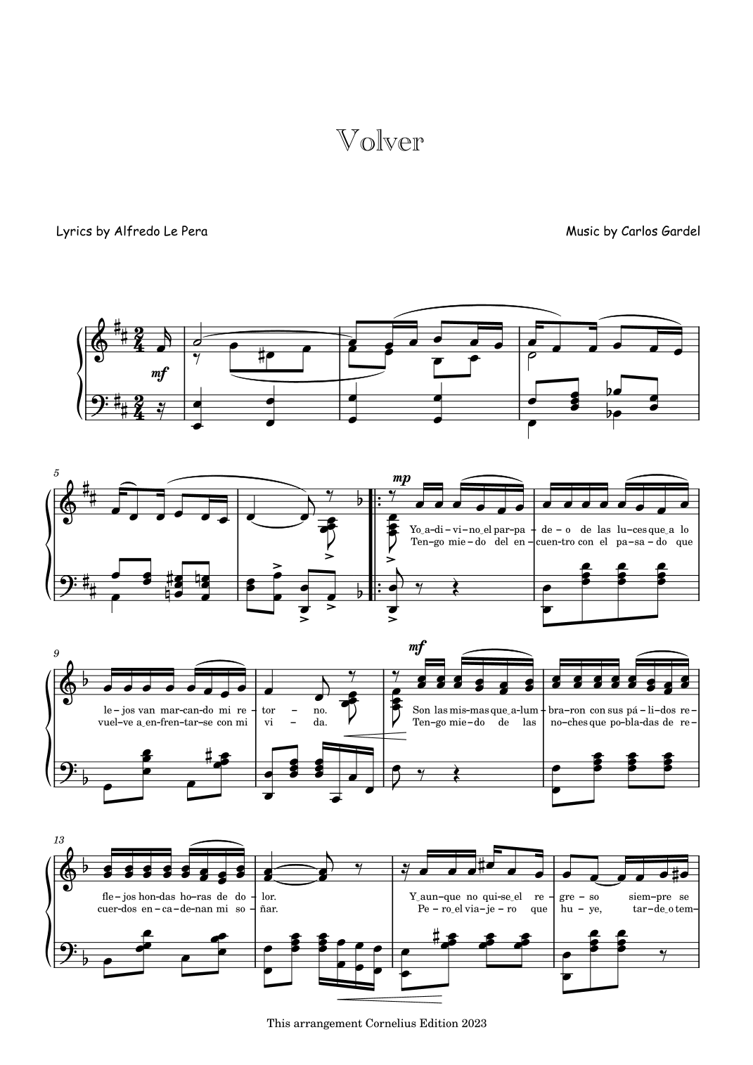 Volver (arr. Marcus Martin)