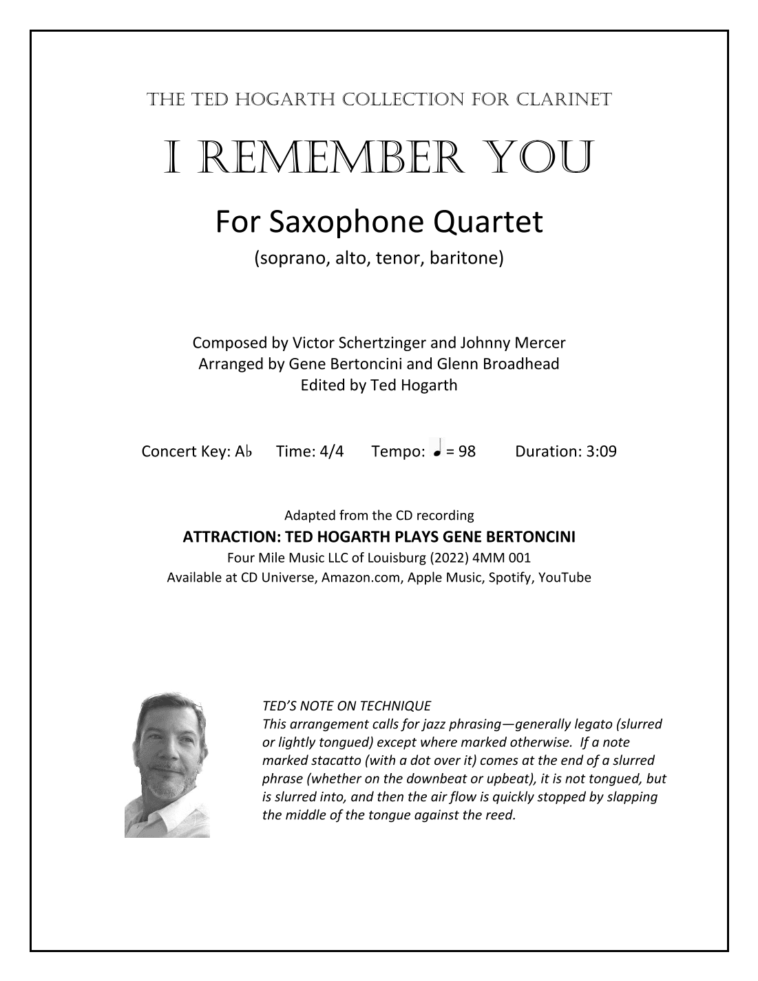 I Remember You (arr. Gene Bertoncini and Glenn Broadhead)