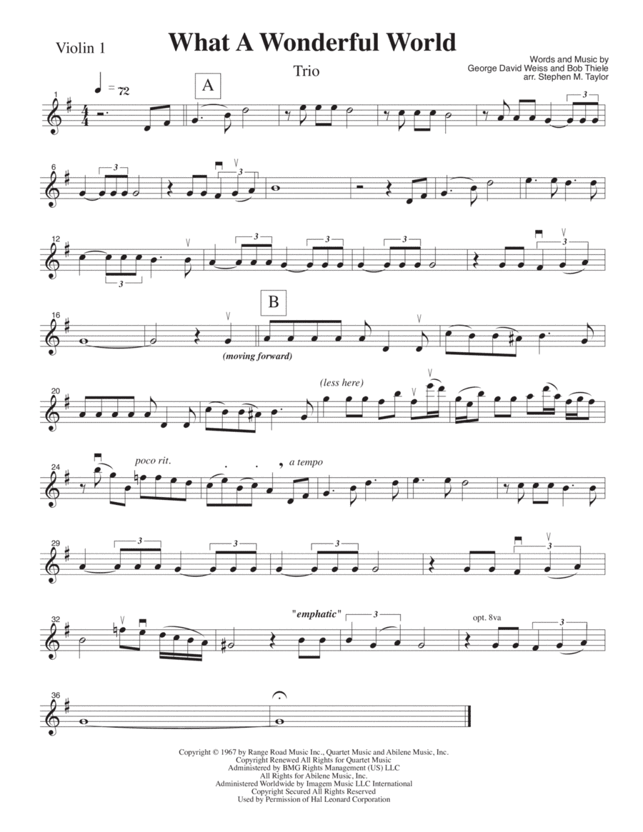 What A Wonderful World (arr. Stephen M. Taylor)