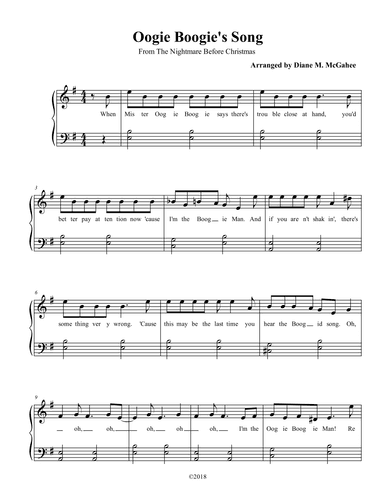 Oogie Boogie's Song (arr. Arranged by Diane M. McGahee)