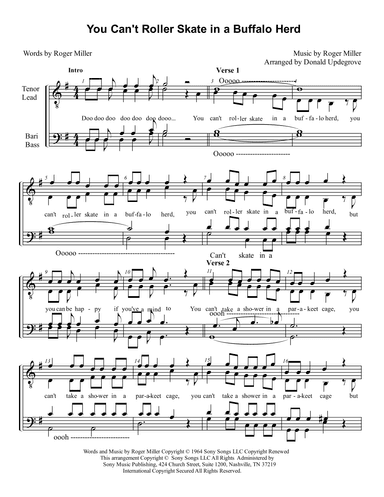 You Can't Roller Skate In A Buffalo Herd (arr. Donald Updegrove)