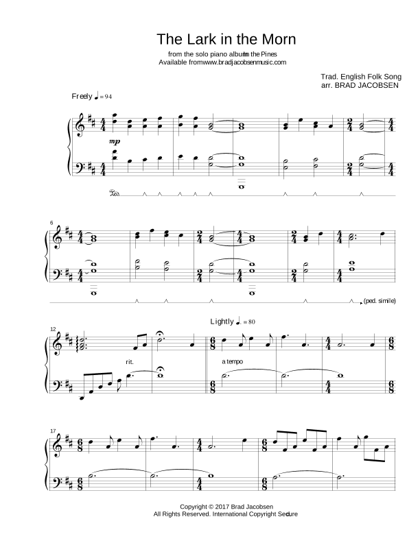 The Lark in the Morn (arr. Brad Jacobsen)