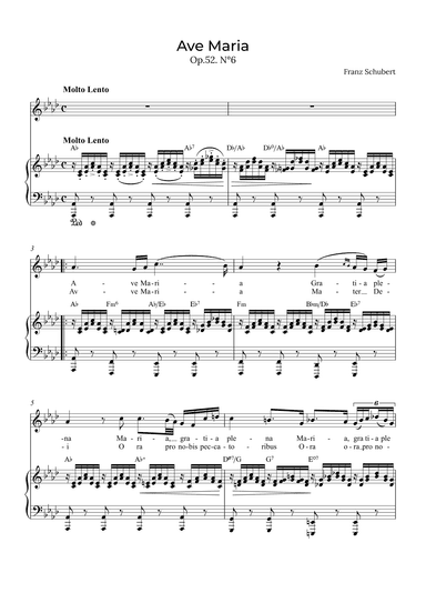 Ave Maria Schubert - Soprano with chords in Ab (arr. Alex Nunes Rodrigues)